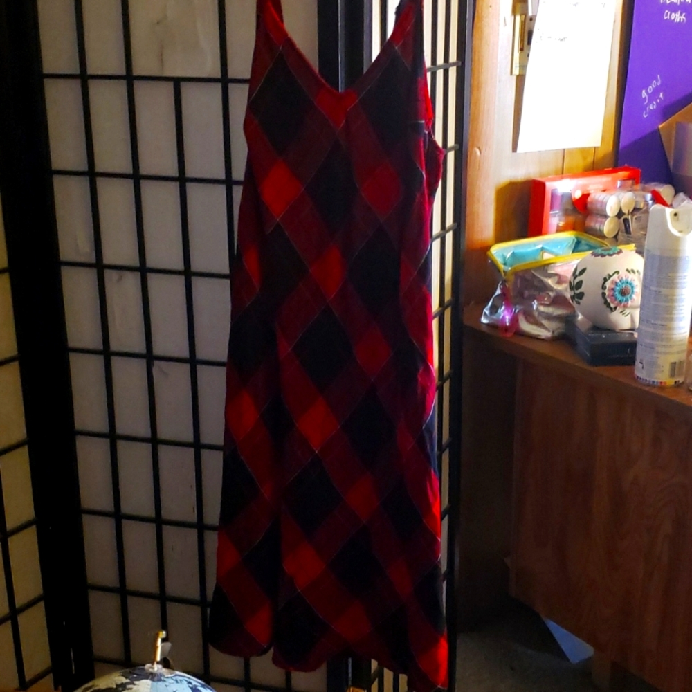 Red plaid dress